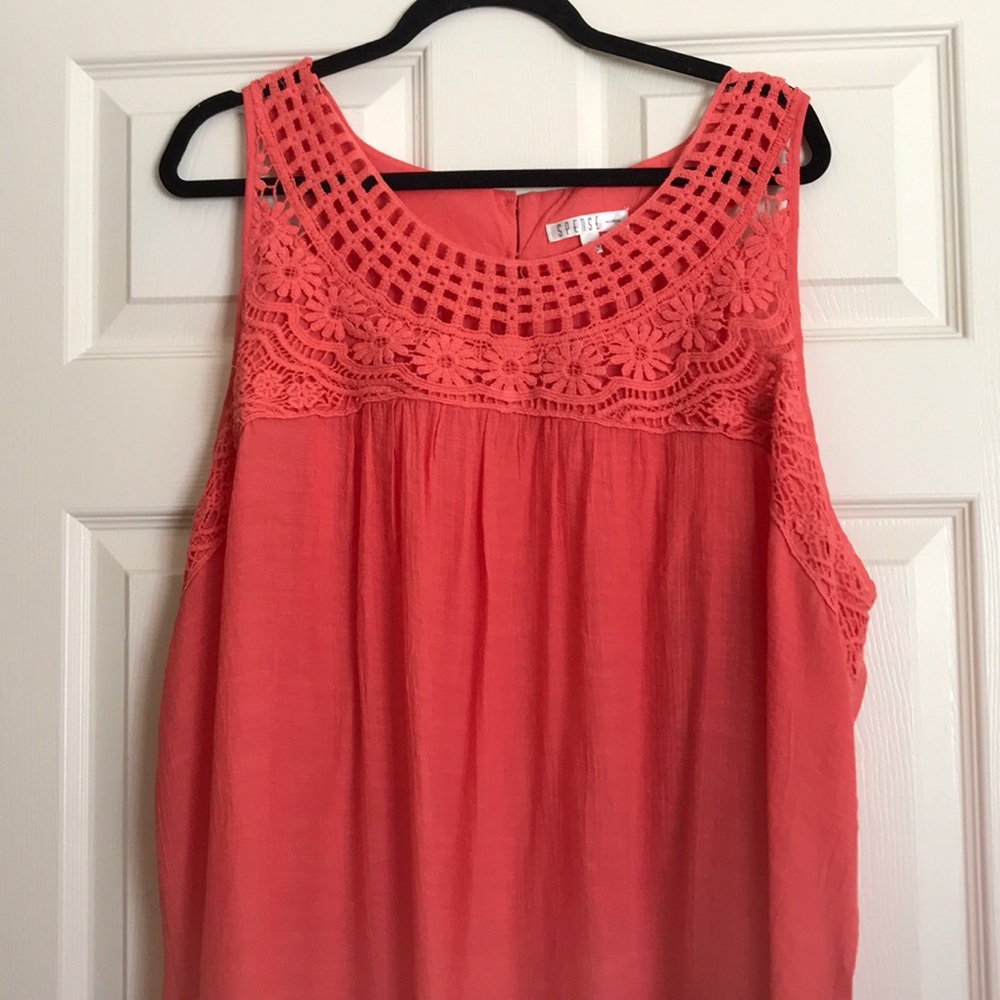 Colorful in coral top NWOT